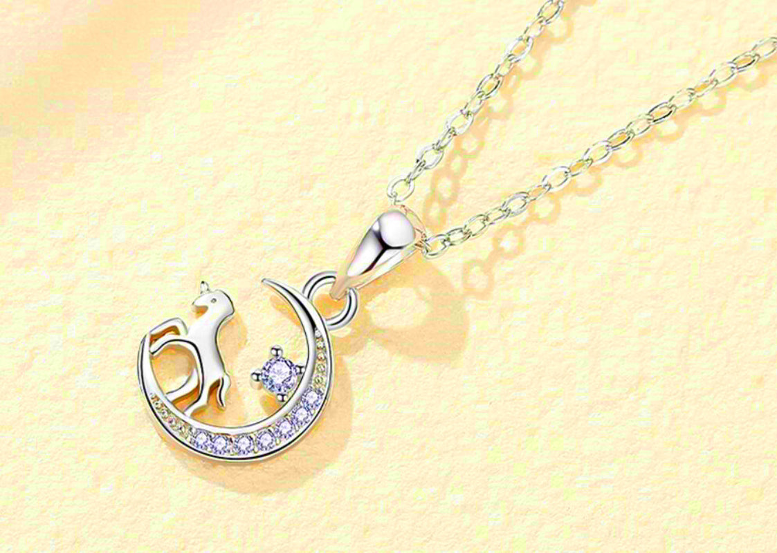 Moon Union Pendant 925 Sterling Silver Necklace Chain Jewellery Womens Gifts UK