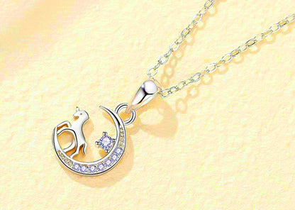 Moon Union Pendant 925 Sterling Silver Necklace Chain Jewellery Womens Gifts UK