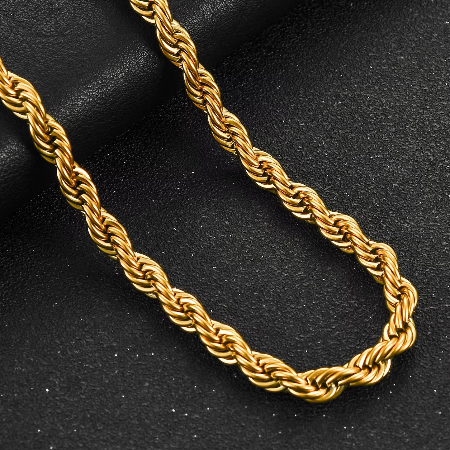2/3/4/5/6Mm Stainless Steel Twisted Rope Chain Necklace for Men Women Gold Color Plated Neck Chains Choker Metal Jewelry Gift