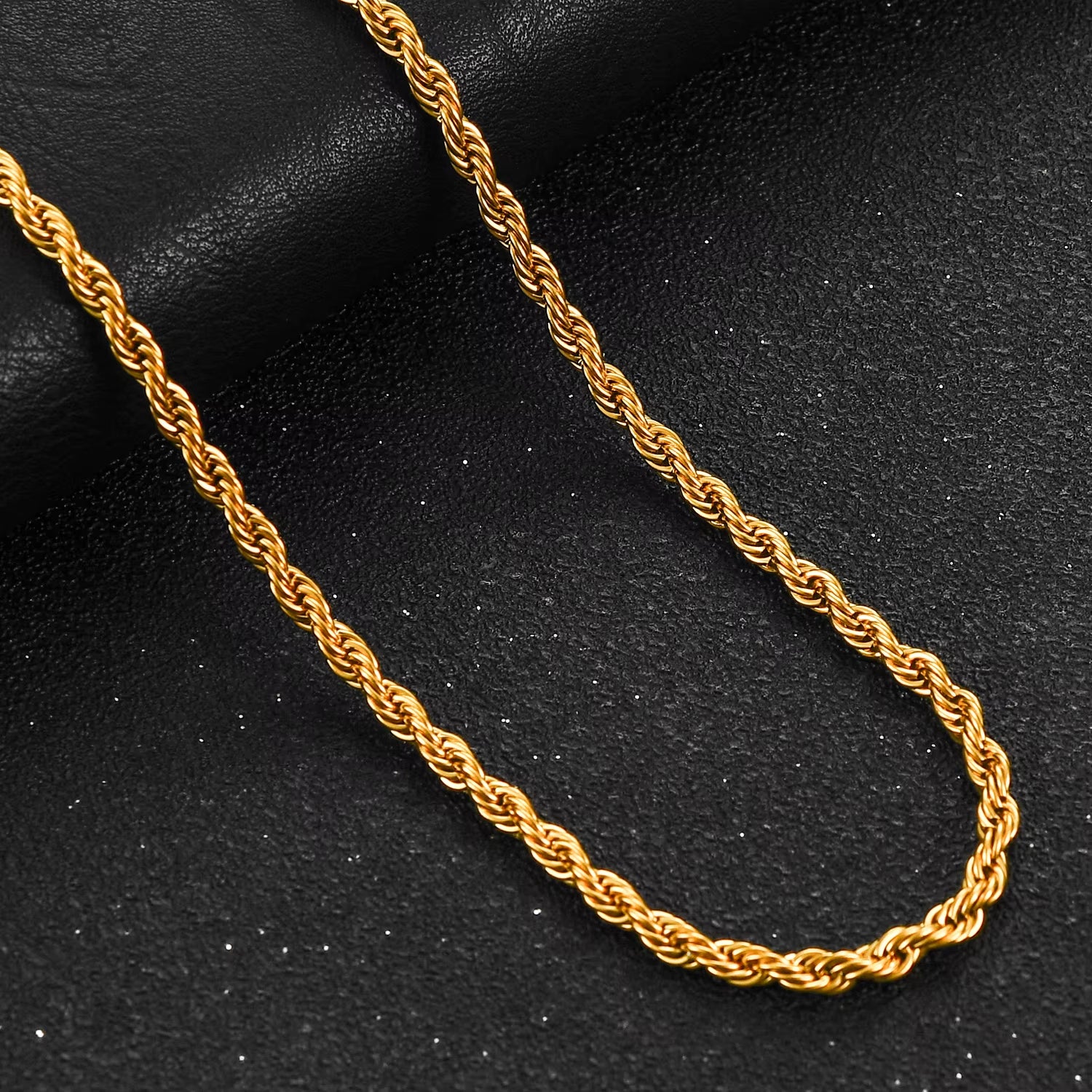 2/3/4/5/6Mm Stainless Steel Twisted Rope Chain Necklace for Men Women Gold Color Plated Neck Chains Choker Metal Jewelry Gift