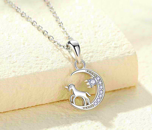 Moon Union Pendant 925 Sterling Silver Necklace Chain Jewellery Womens Gifts UK