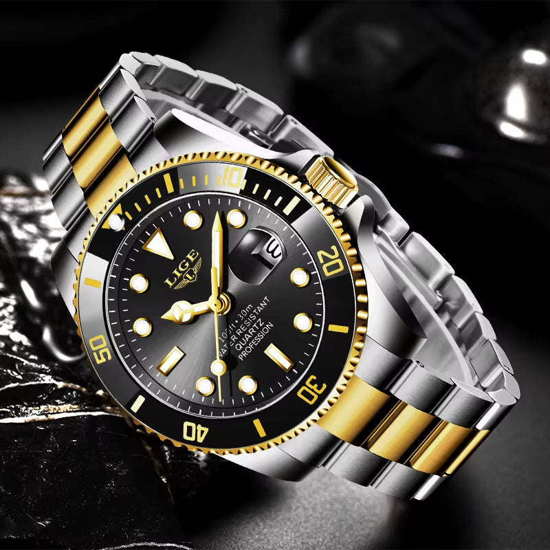 New Watch Men Business Casual Wristwatch Luxury Date Quartz Watch Stainless Steel Watches for Men Clock Relogios Masculino