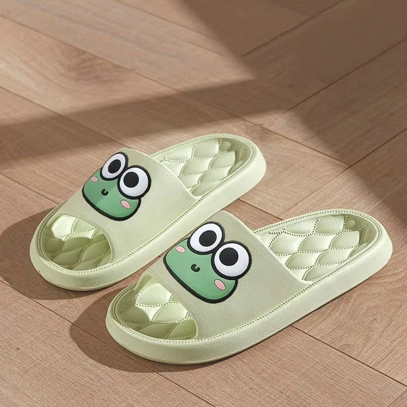 Four Season Bathroom anti Slip Slippers Women'S EVA Slide Slippers - Frog Soft Comfortable Non-Slip Indoor/Outdoor House Shoes
