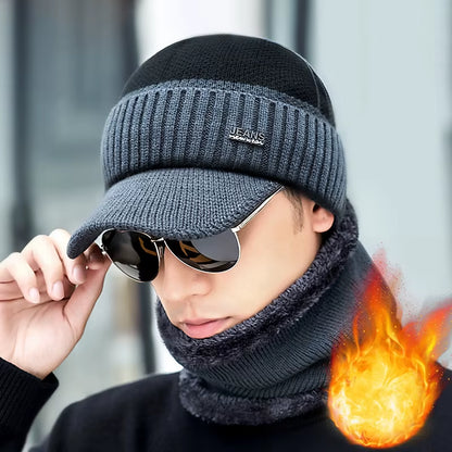 New Acrylic Woolen Hat for Winter and Elderly Fleece Thick Knitted Hat Outdoor Cold Protection and Warmth