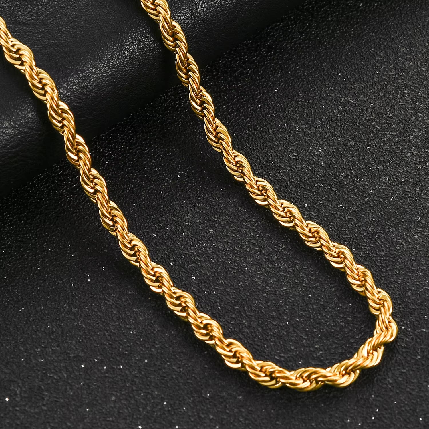 2/3/4/5/6Mm Stainless Steel Twisted Rope Chain Necklace for Men Women Gold Color Plated Neck Chains Choker Metal Jewelry Gift