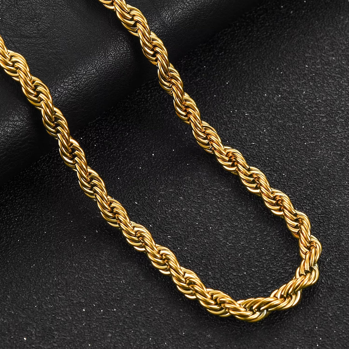 2/3/4/5/6Mm Stainless Steel Twisted Rope Chain Necklace for Men Women Gold Color Plated Neck Chains Choker Metal Jewelry Gift