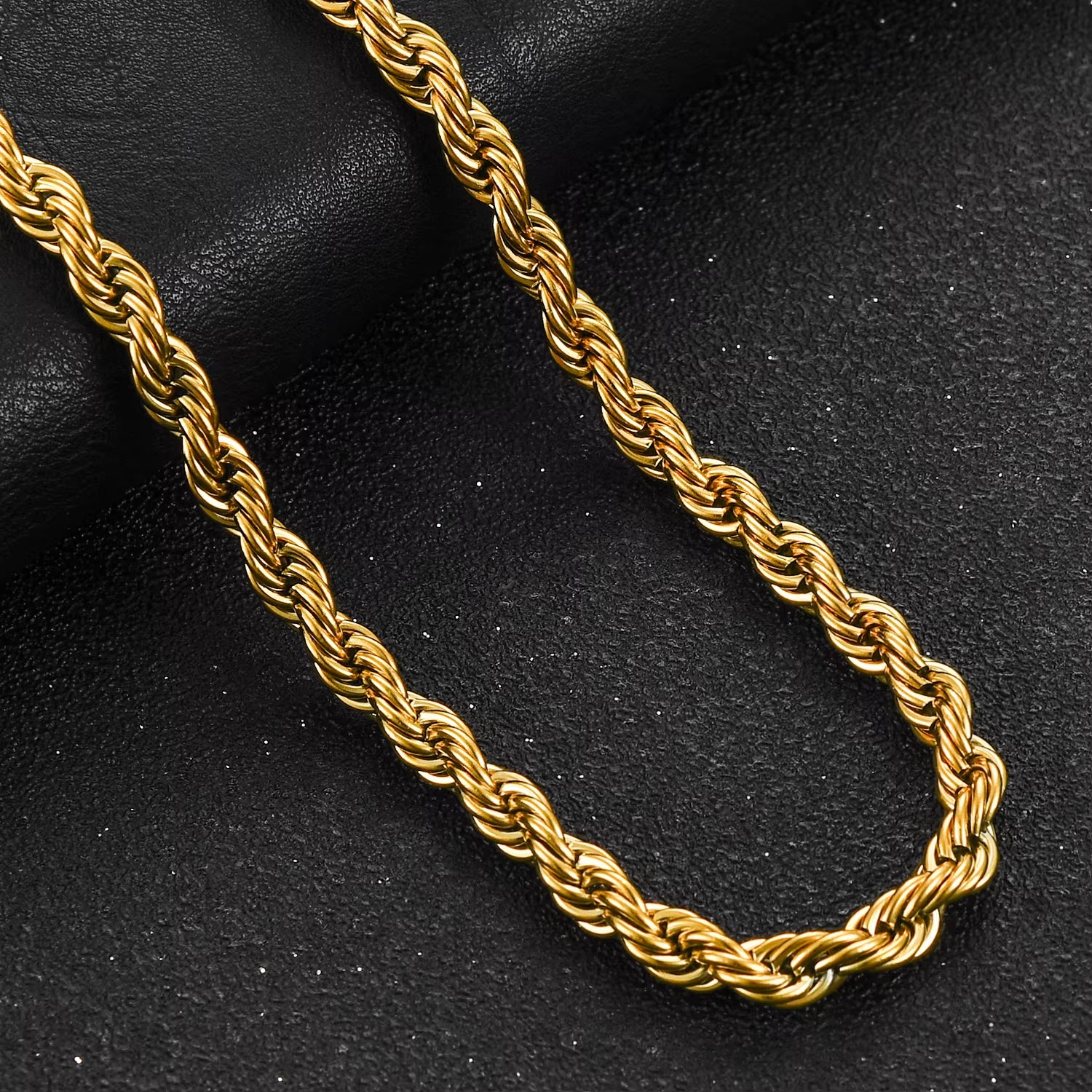 2/3/4/5/6Mm Stainless Steel Twisted Rope Chain Necklace for Men Women Gold Color Plated Neck Chains Choker Metal Jewelry Gift